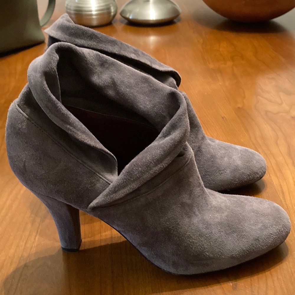 Grey Suede Booties